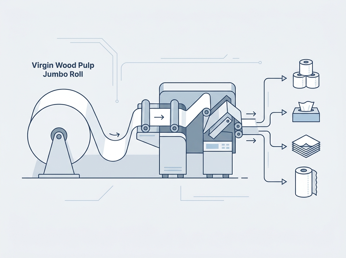 High-quality virgin wood pulp jumbo roll for tissue manufacturing